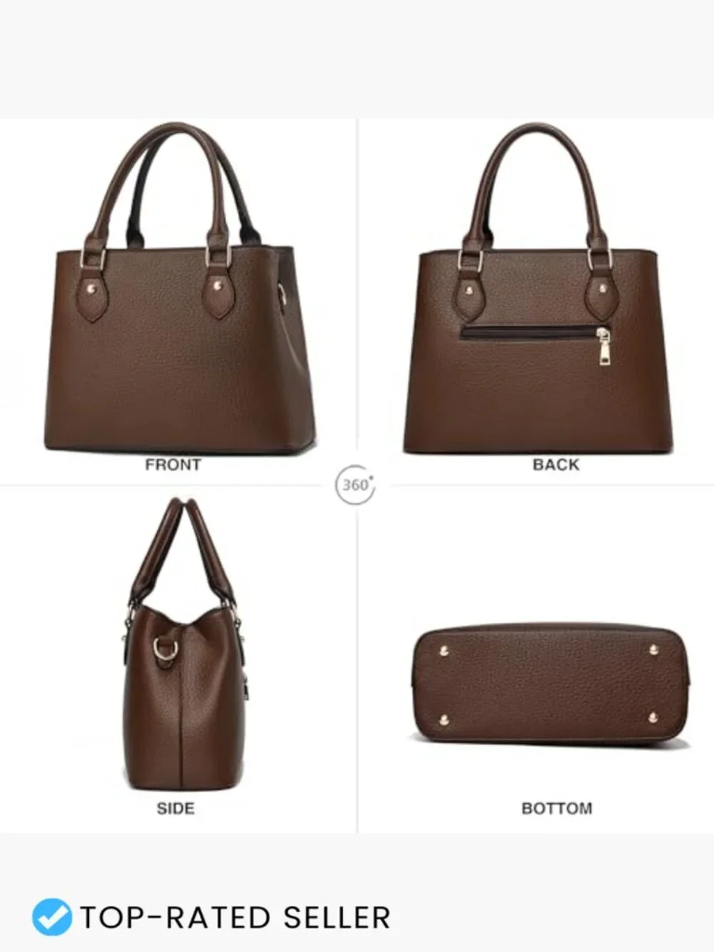 Leather Crossbody Tote Satchel Handbag Women Shoulder Bag Work Travel Purse
